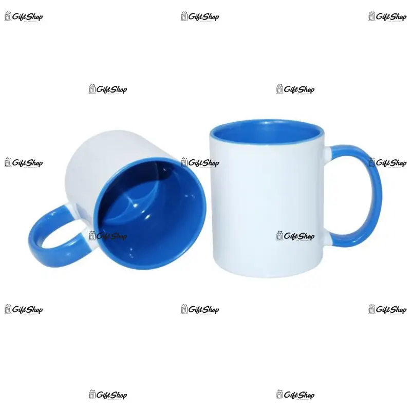 .cana interior maner albastru deschis, din ceramica, personalizata